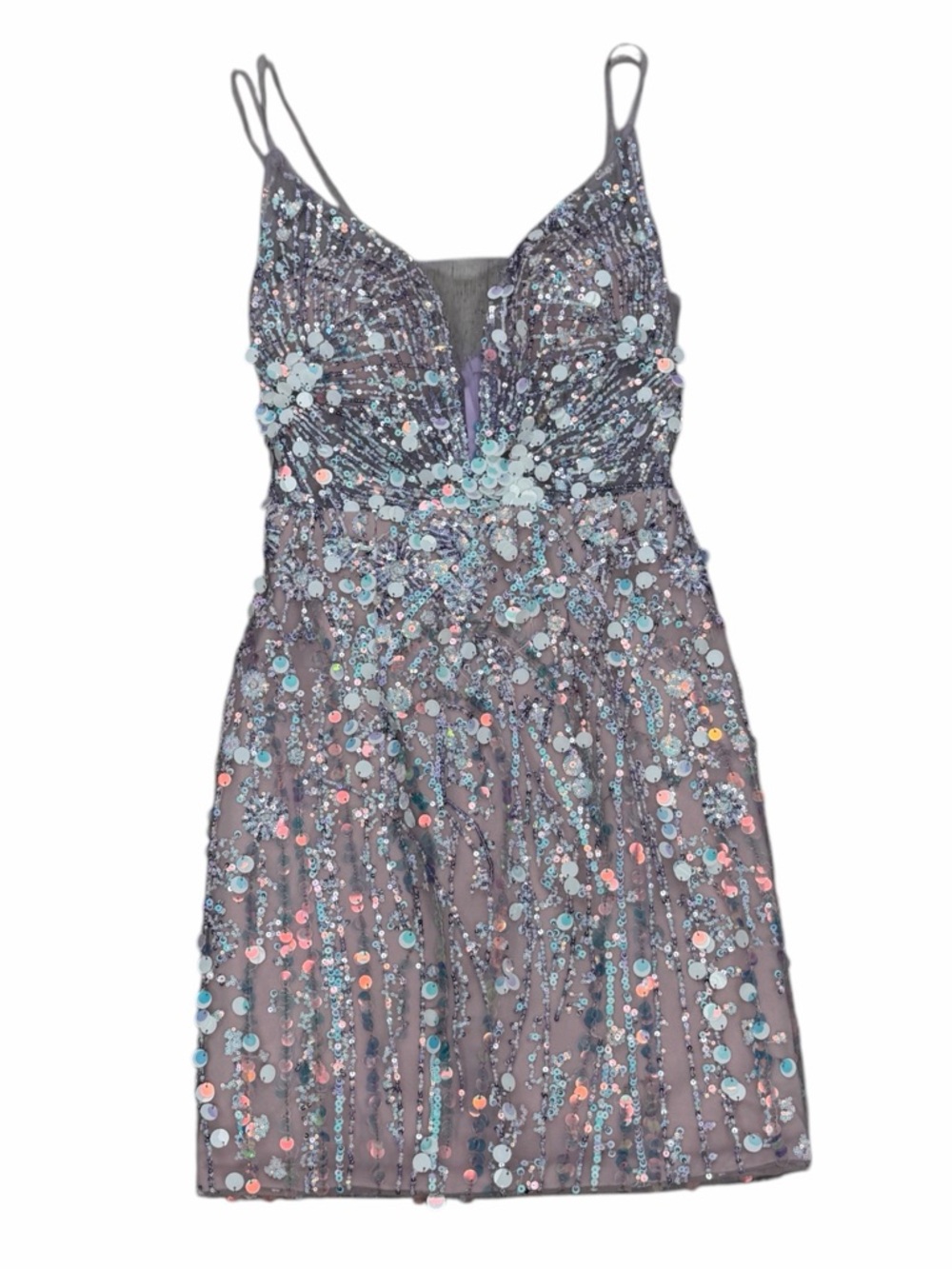 Nox Anabel Embellished Sequin Cocktail Dress in Lilac